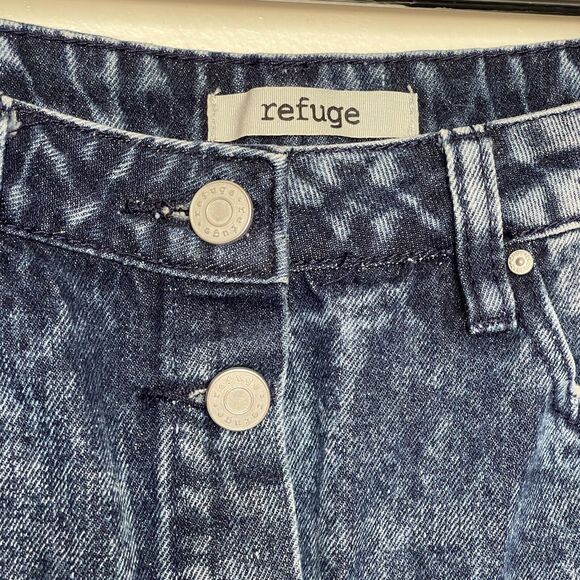 Refuge Womens Skirt Sz Small Acid Washed Button down Denim Mini Distressed Y2k - Picture 4 of 12